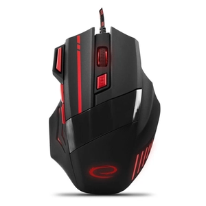ESPERANZA žična gaming miška 7D optična MX201 WOLF rdeča